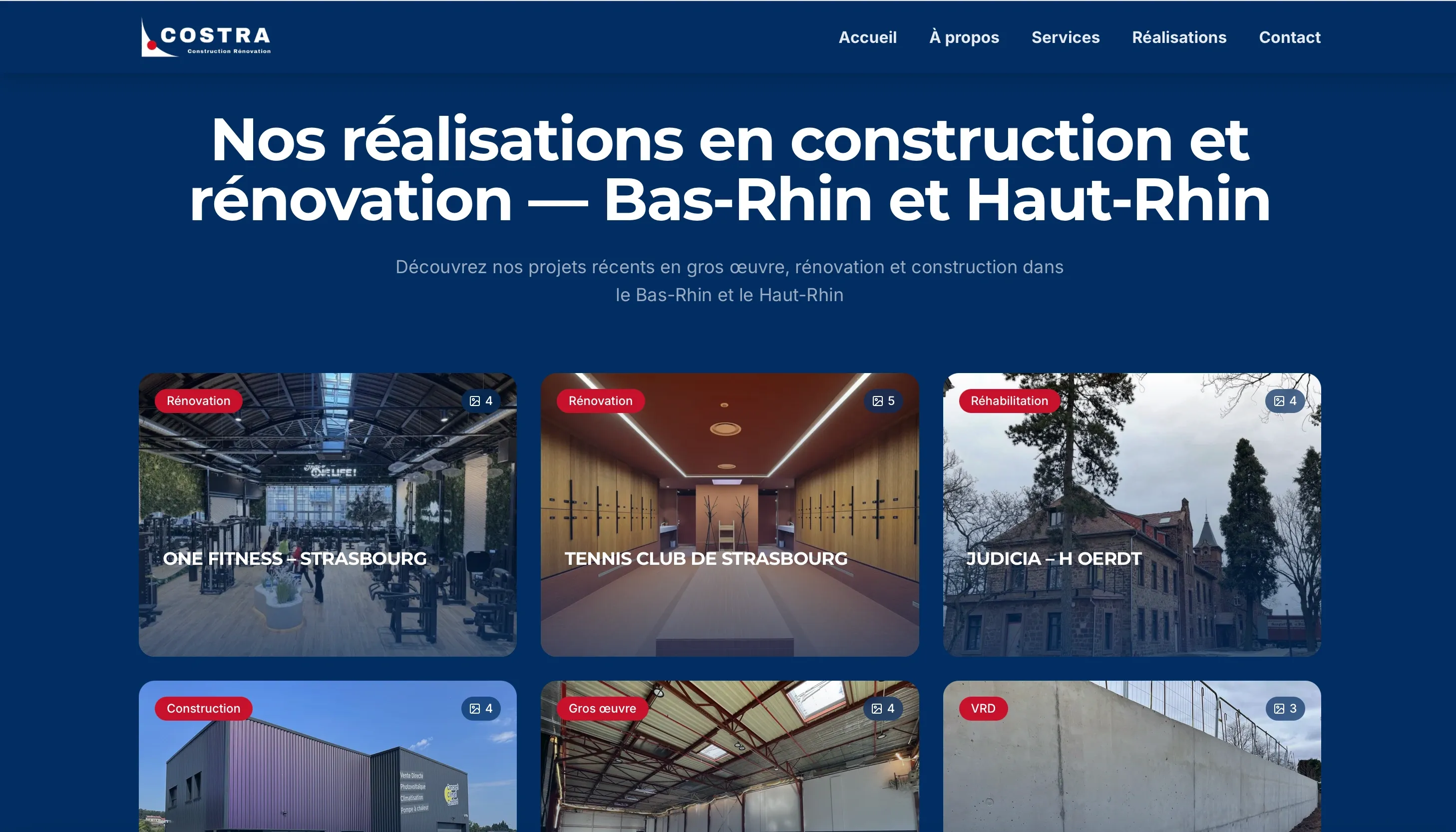 Costra Construction : aperçu du site